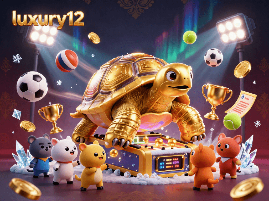 Melihat simbol keberuntungan luxury12 pada mesin pinball unik di kasino.