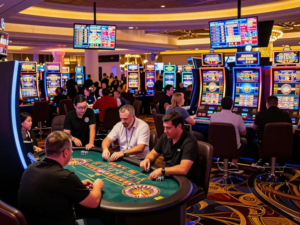 Players experiencing roulette excitement at tg88 casino venue with vibrant atmosphere.