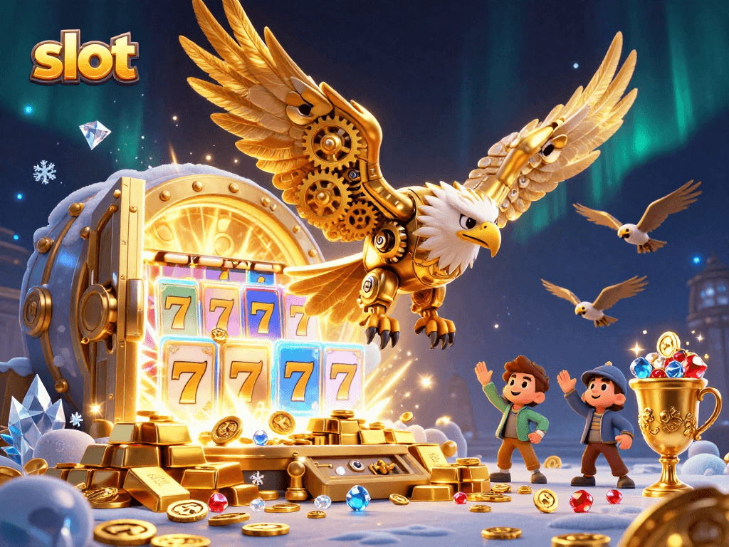 Engage with thrilling slot action featuring a golden eagle and dynamic game elements.