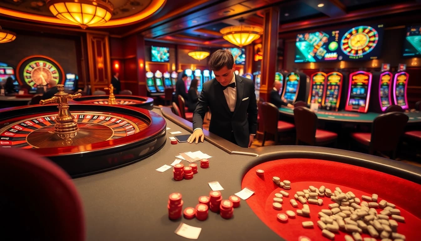 Experience the thrill of j88 gaming with vibrant casino tables and active players.