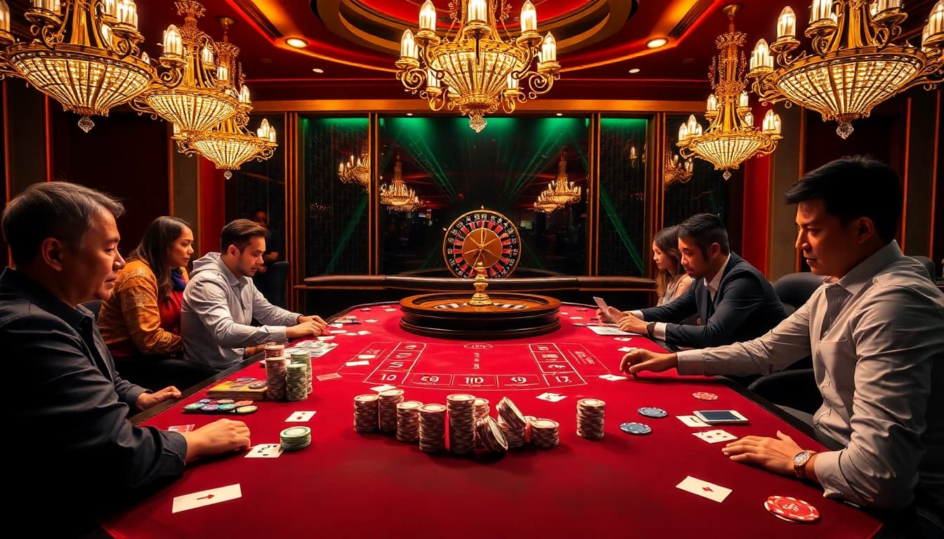 Experience thrilling moments at a glamorous casino table featuring the 68 game bài.