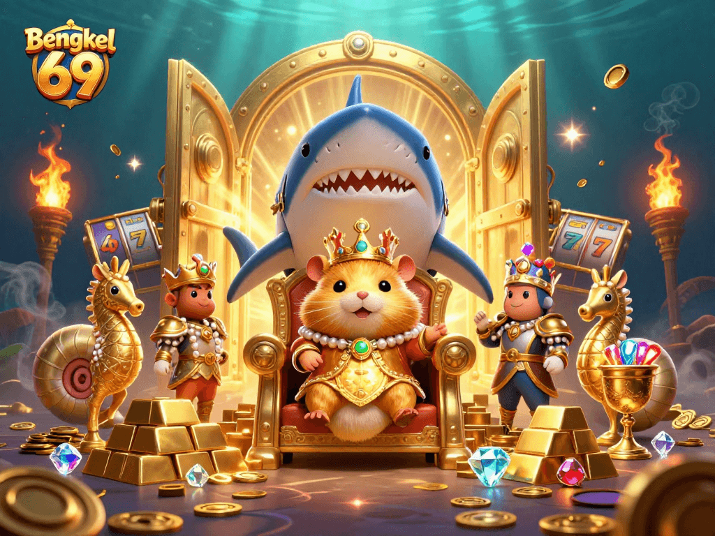 Bengkel 69 takes center stage with a fierce hamster king amidst a treasure-filled casino extravaganza.
