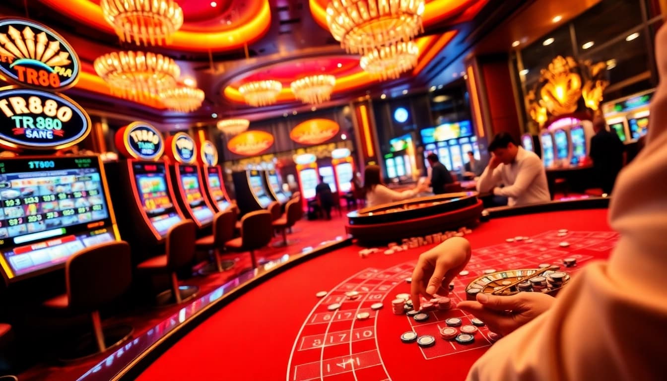 Experience the thrill of TR88 with engaging casino action at a vibrant gaming table.