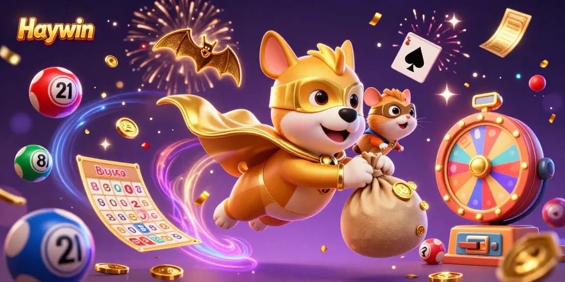 Experience thrilling moments with Haywin's vibrant lottery scene featuring dynamic characters and exciting game elements.
