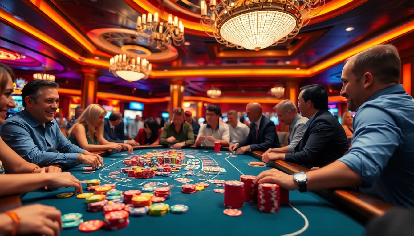 Menangkan permainan di situs toto dengan suasana kasino yang penuh warna dan semangat.
