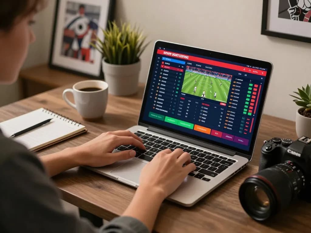 vaobet sports betting strategy showcased on a laptop with dynamic live odds and personal notes.