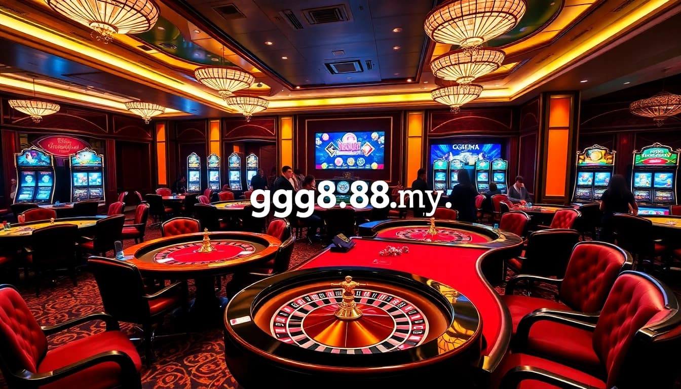 Experience excitement at https://gg88.my/ with elegant casino tables and vibrant slot machines.