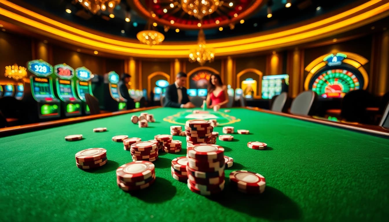 Experience thrilling gaming action at trang chủ 789win with a luxurious casino poker scene.