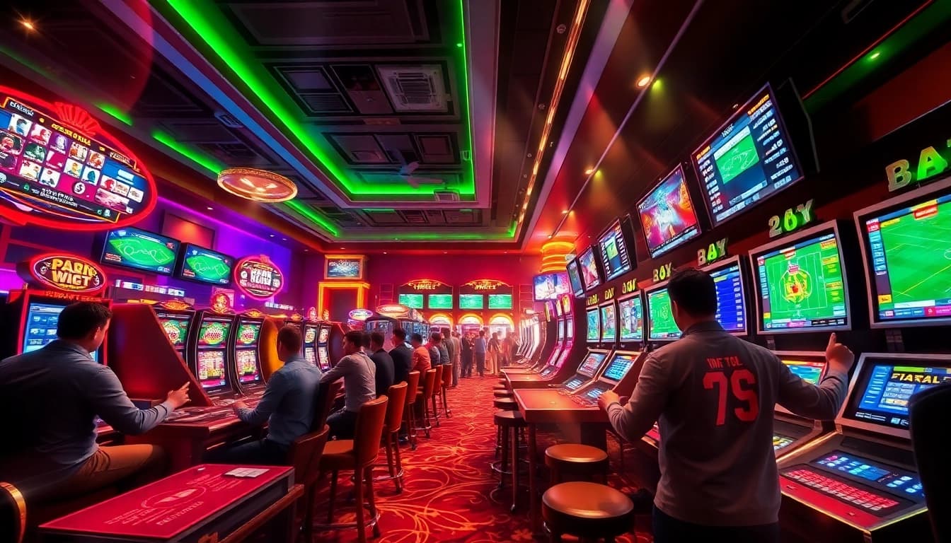 Exciting online gambling experience at F8 BET with vibrant casino atmosphere and engaging games.