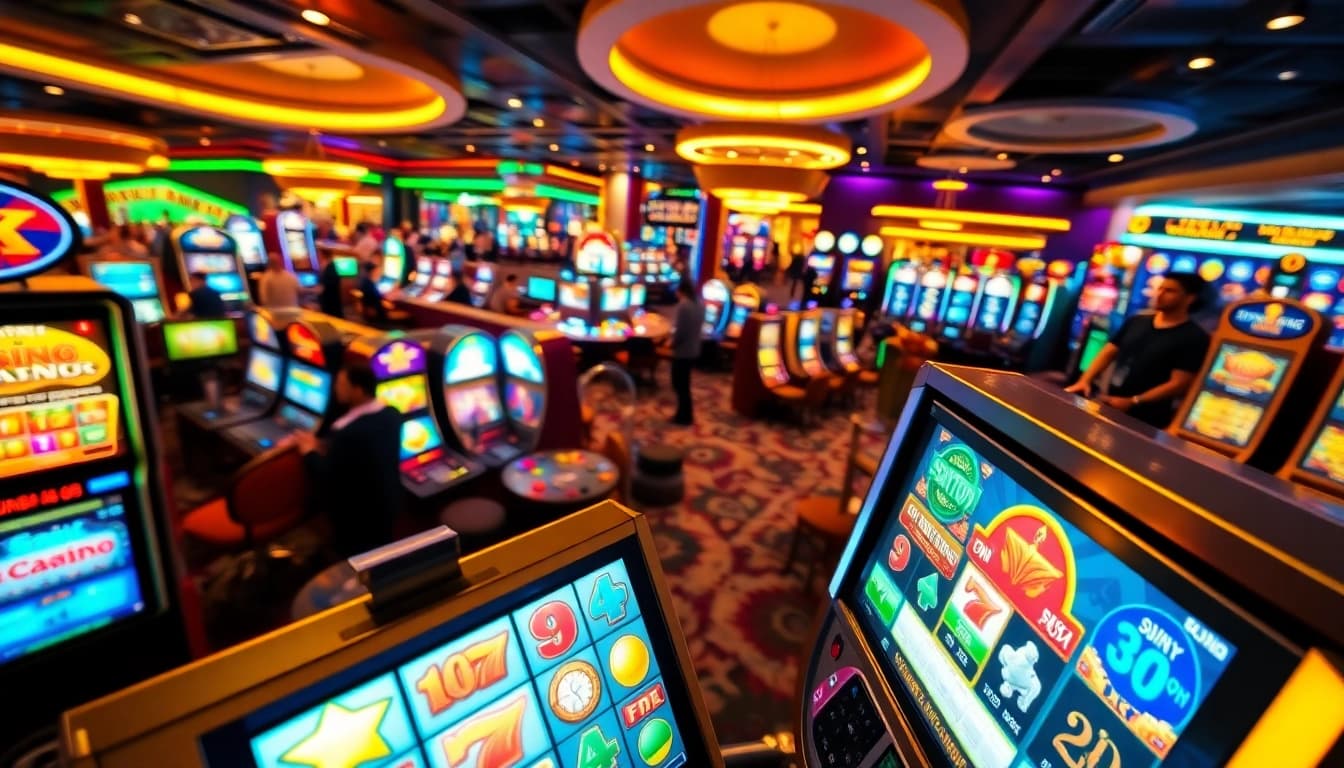 Engaging scene of an online casino showcasing vibrant gaming games, highlighting excitement and fun.