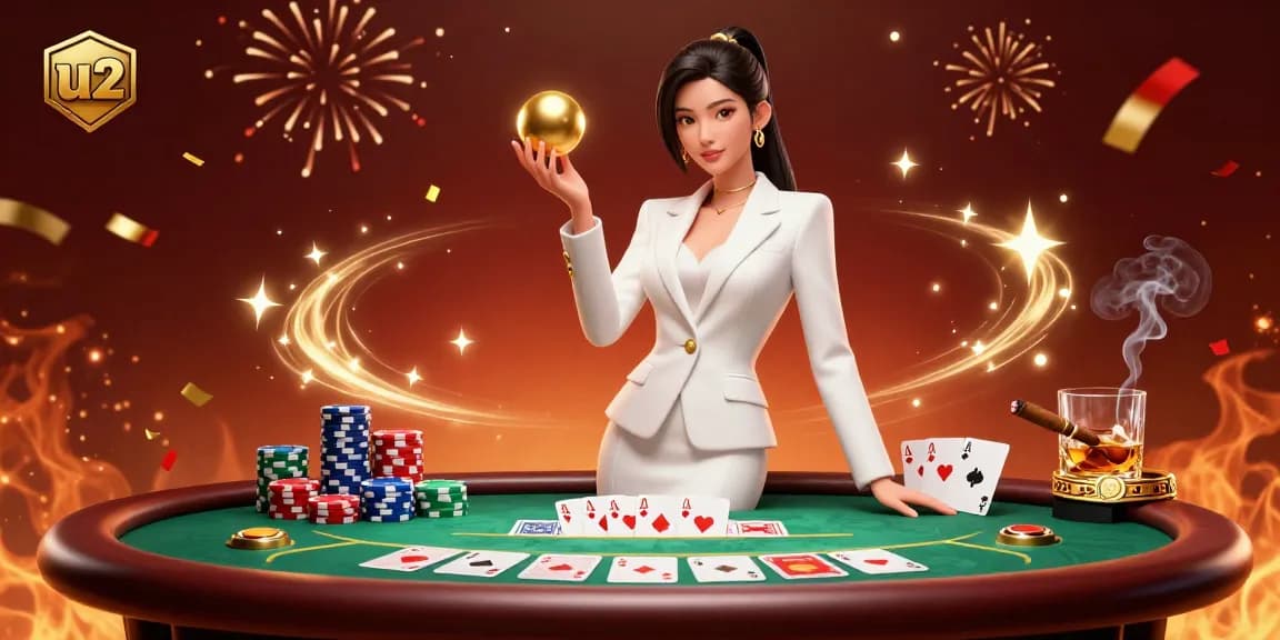 Experience thrilling gaming action with u2 at a vibrant poker table amidst a stunning casino backdrop.