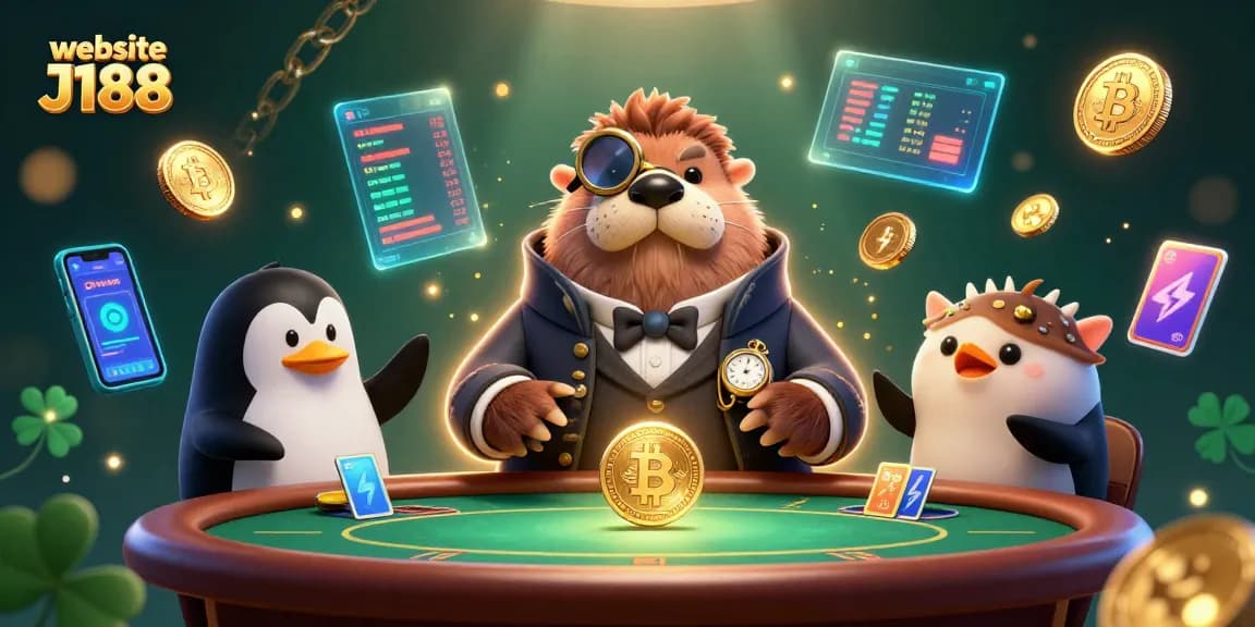 Join the excitement on website J188 with a jolly walrus and casino-themed elements.