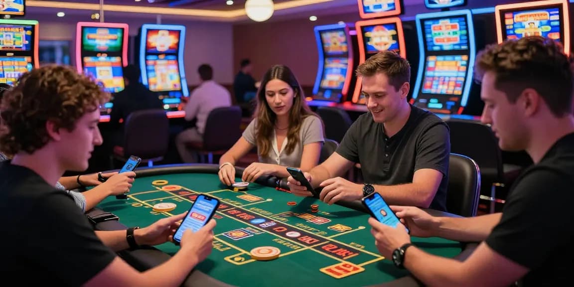Players enjoying a lively atmosphere at a credit card casino, reflecting the appeal of dea.org.uk for online gambling enthusiasts.