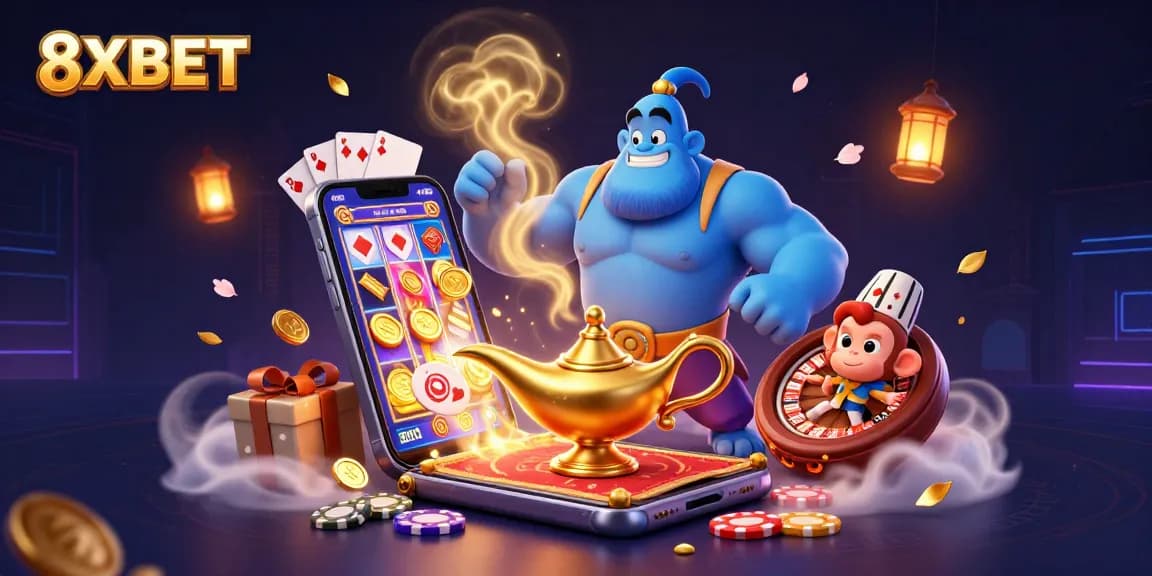 Experience exhilarating gameplay with 8XBET's dynamic casino scene featuring magical elements and rich visuals.