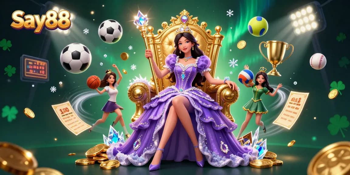Experience winning strategies with Say88 through an energetic casino scene filled with vibrant gaming elements.