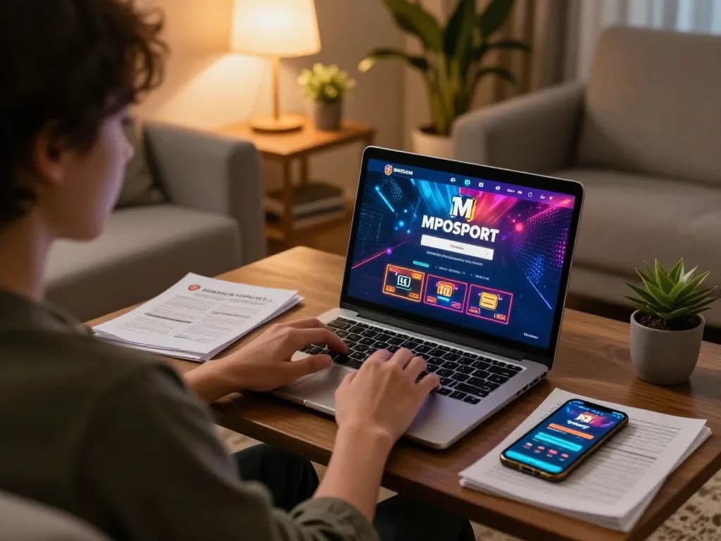 Engaging in MPOSPORT login for online casino gaming in a cozy home setting