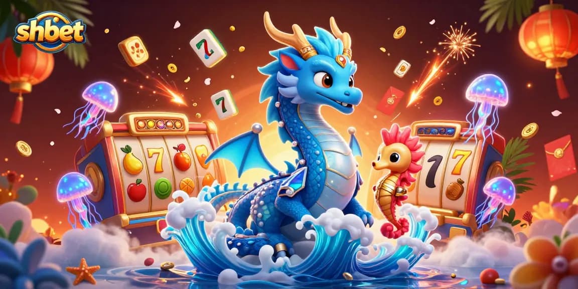Play exciting casino games at shbet with vibrant visuals featuring dragon and seahorse knights.