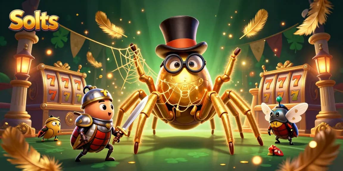 Experience thrilling Slots action with dynamic characters and vibrant casino elements in this illustration.
