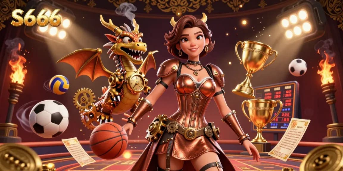 S666 brings excitement to betting with dynamic sports elements and a stunning steampunk character.