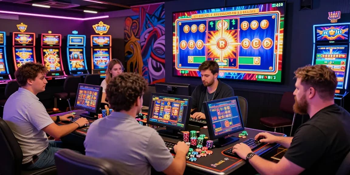 Engaging players enjoying bonus buy slots at crownnorthill.co.uk, showcasing vibrant casino atmosphere.