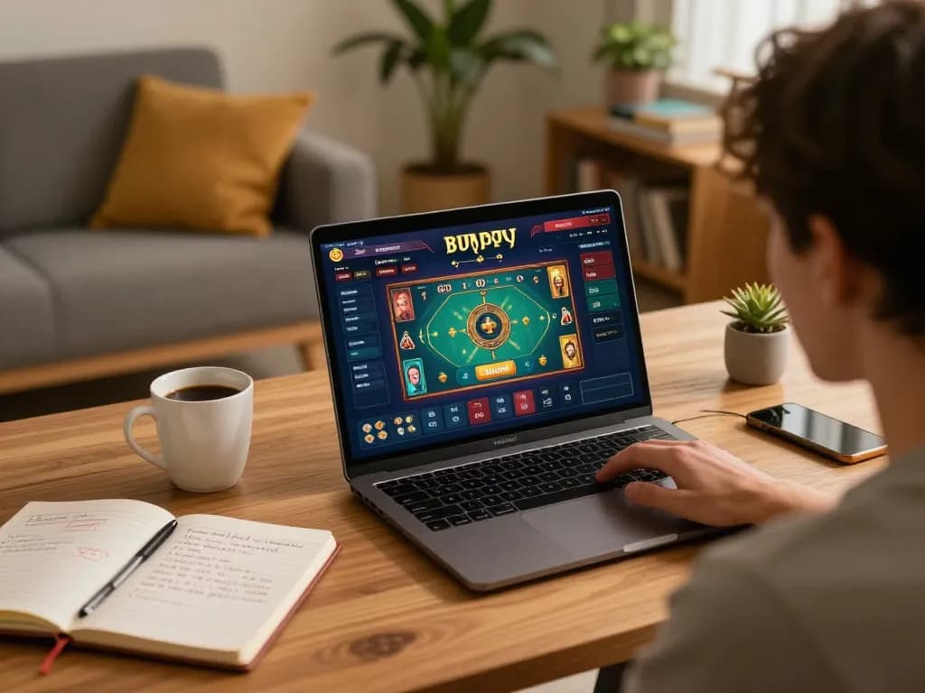 Experience online gaming at https://goal123.ac/ with a cozy home setup showcasing casino thrills.