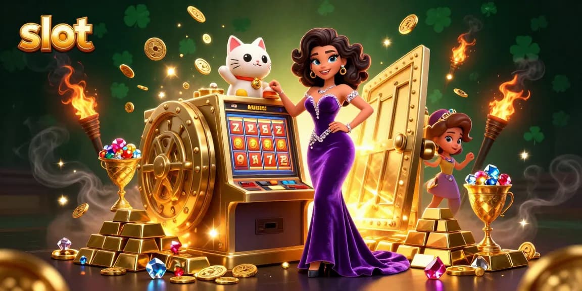 Spin the exciting slot machine with a glamorous player for a chance to win!