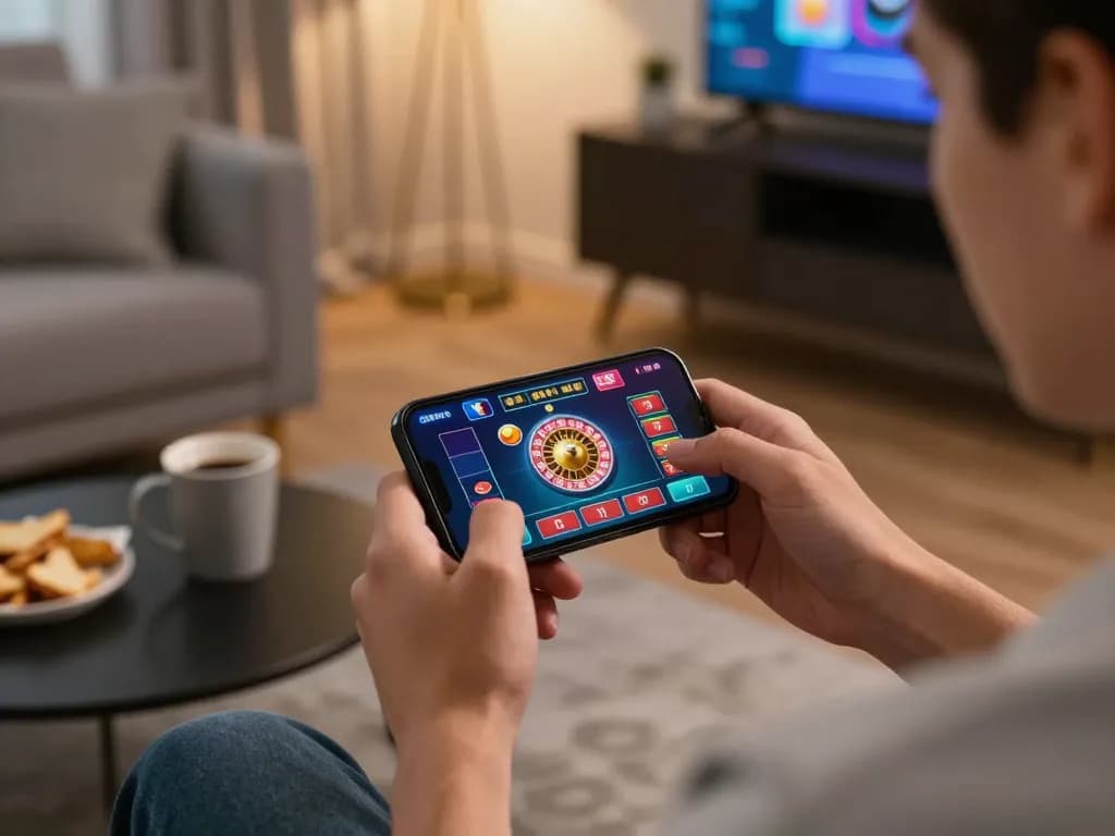 Setting up a responsible gambling experience at trang chủ ww88 on a smartphone in a cozy living room