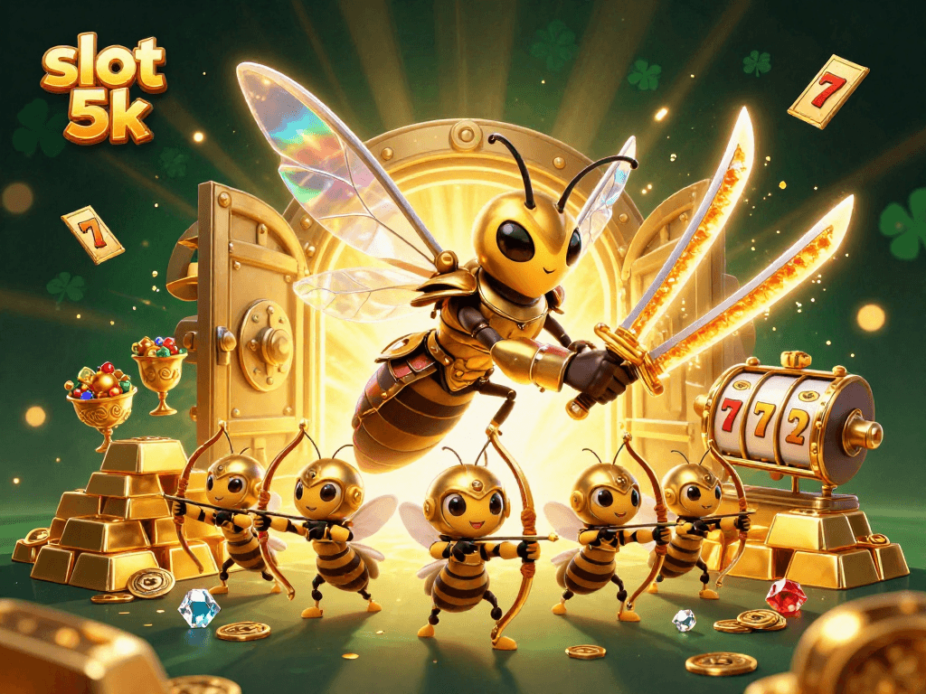 Play and win big with slot 5k in a vibrant gambling-themed fantasy world.