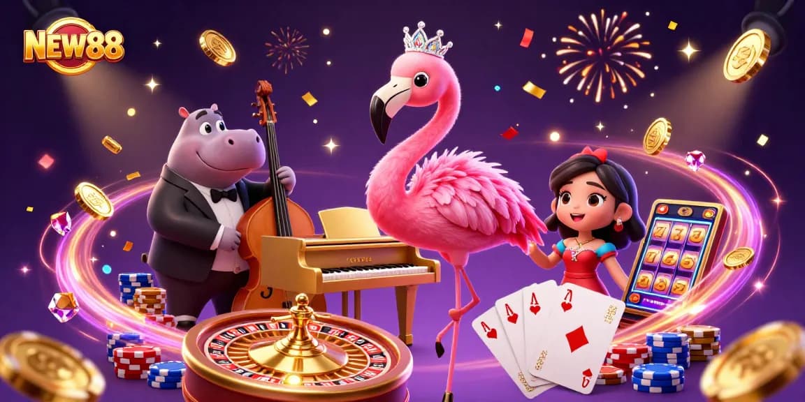 NEW88 invites you to immerse in exciting casino vibes with dynamic 3D characters and action.