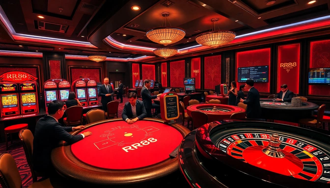 RR88 offers engaging casino experiences with vibrant slot machines and high-stakes poker tables.