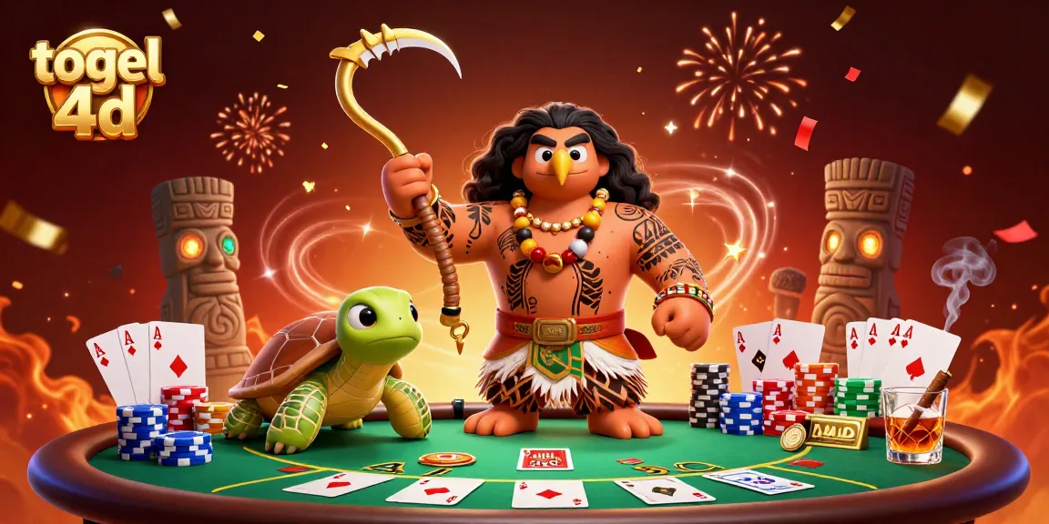 Engage with togel 4d action in a vibrant poker-themed scene, featuring dynamic characters and rich casino elements.