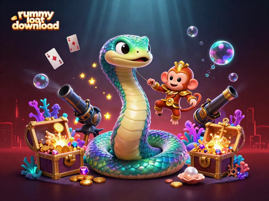 Engage in thrilling gameplay with the Rummy Loot Download, featuring dynamic characters and vibrant casino elements.