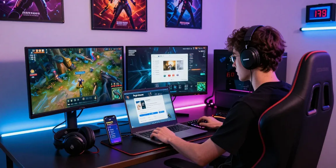 Raja Game login process on a gaming setup with vibrant atmosphere.