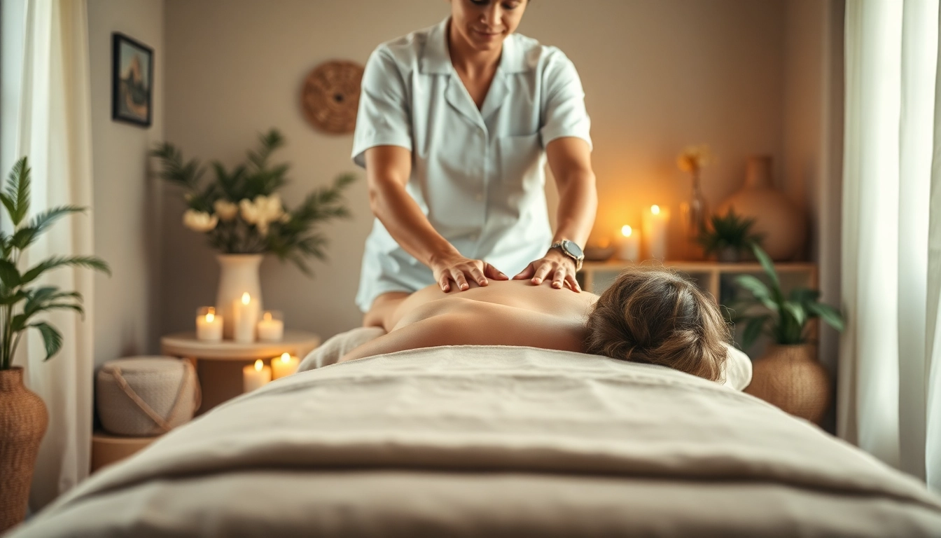 Peaceful setting of a 평택출장마사지, showcasing a therapist providing a calming home massage.