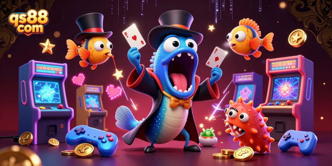 qs88 com thể hiện sự kỳ diệu của casino với những sinh vật biển hóa trang và trò chơi 3D đầy màu sắc.