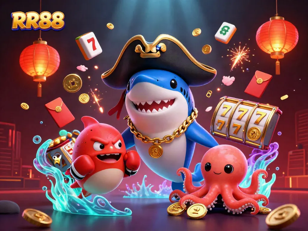 Engage with RR88's thrilling online casino adventure featuring dynamic gambling elements and vibrant characters.