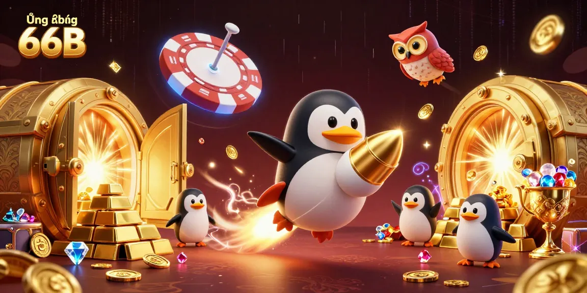 Experience Ứng dụng 66B in an ultra-detailed casino space scene with gold coins and treasures.
