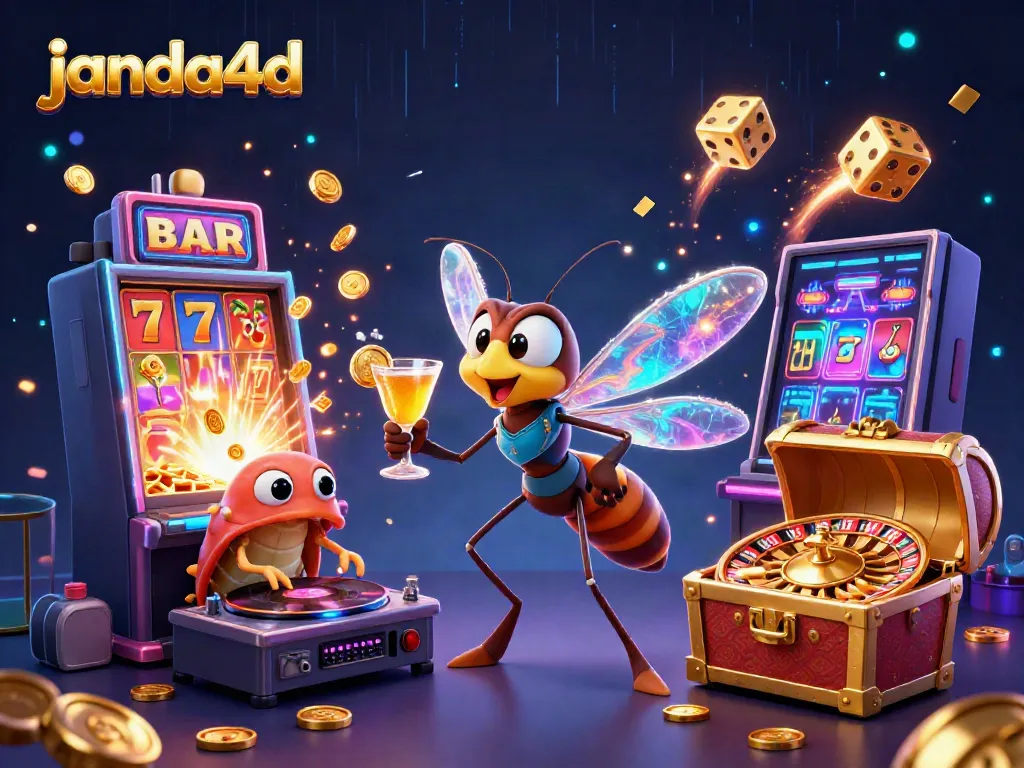 Gambarkan momen jackpot janda4d dengan karakter unik dan elemen kasino yang dinamis