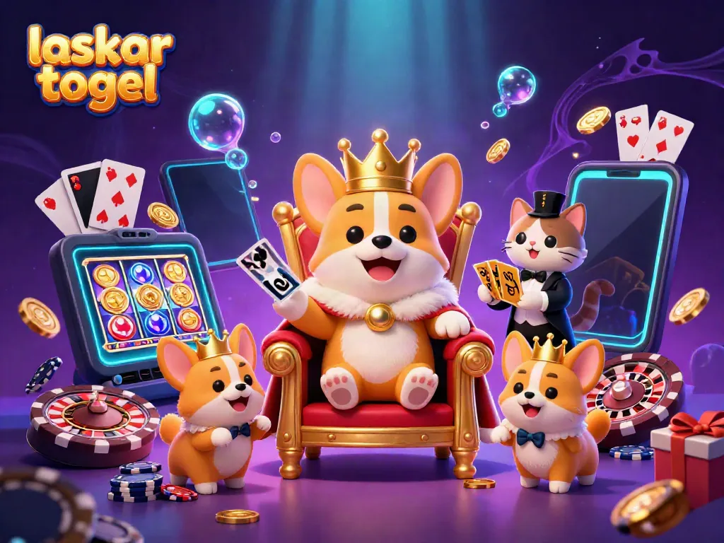 Engage in exciting games at laskar togel with a royal corgi overseeing the play.