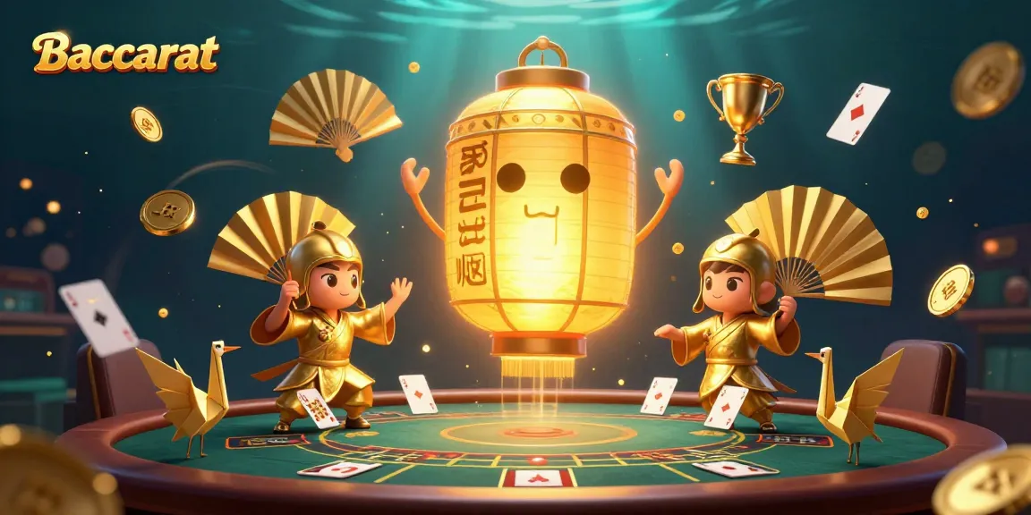 Play Baccarat in a vibrant casino scene with glowing spirits and dazzling game elements.