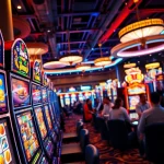 Slot Game menarik perhatian pemain dengan mesin slot berwarna-warni di kasino.