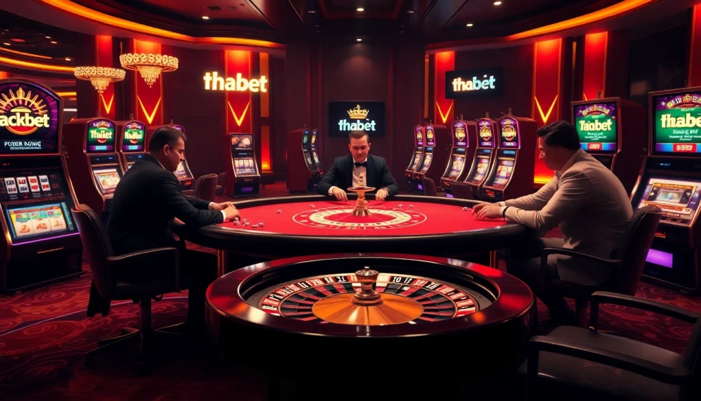 Experience electrifying gaming moments at Tha bet casino with vibrant roulette and poker action.