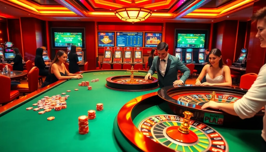 Engaged players enjoying games at GG88, featuring exciting poker and roulette experiences.