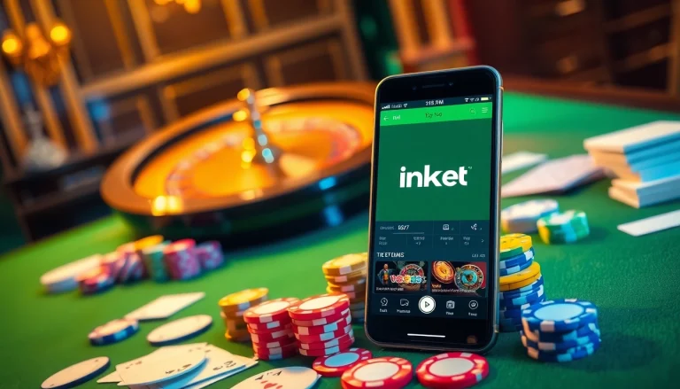 Experience thrilling moments with ink vao 12bet at a luxurious gambling table surrounded by vibrant casino elements.