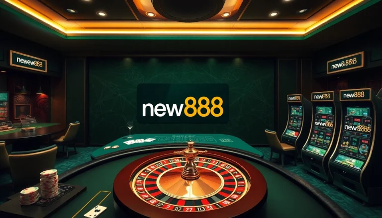 Engage in thrilling gaming experiences at new888 with modern casino tables and exciting slot machines.