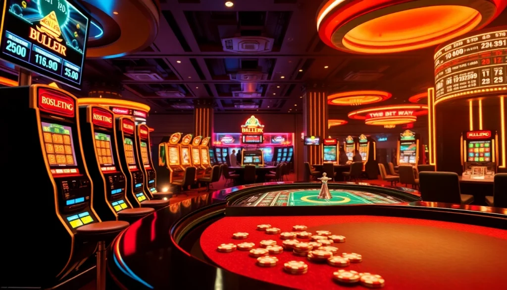 Experience the thrilling atmosphere at tha-bet.pro, showcasing modern online gaming with vibrant casino elements.