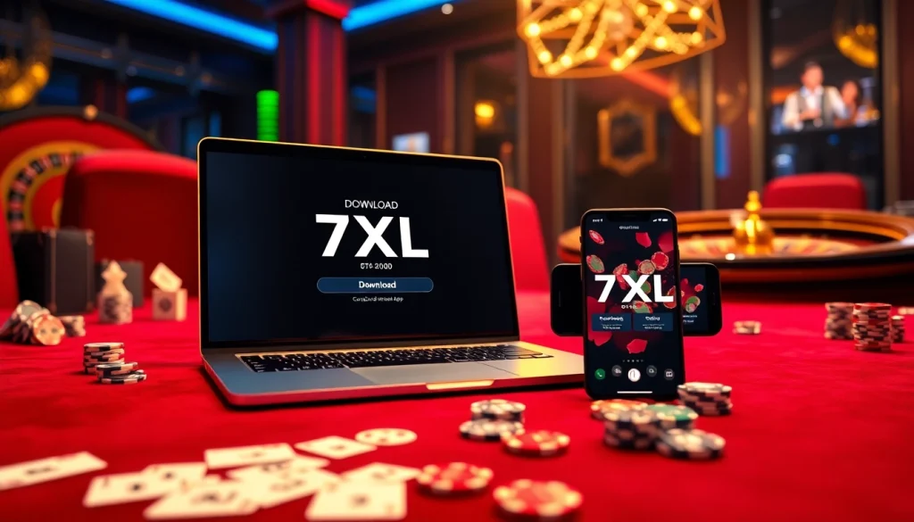 החוויה של הורדת 7XL במכשירים שלכם, עם צ'יפי פוקר וממשקי אפליקציה.