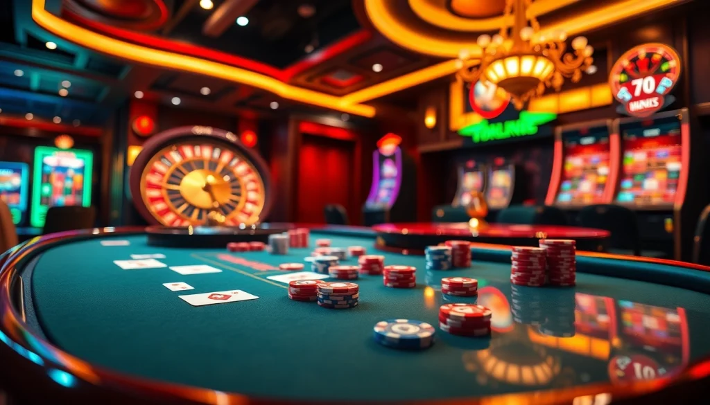 Experience high-stakes excitement at 79king's vibrant casino with brilliant lights and thrilling games.