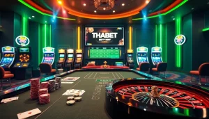Experience exhilarating gambling at THABET with luxurious casino tables and high-end slot machines.