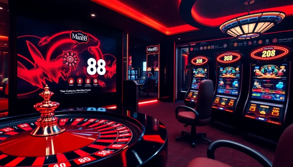 Experience the thrill of betting with Man88's dynamic casino interface and strategic gaming options.